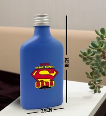 BK Gift Kişiye Özel İsimli Baba Temalı Mavi Tasarım Cam Şişede 200 ml Kolonya-4, Babaya Hediye, Babalar Günü Hediyeleri, Hediyelik Baskılı Kolonya
