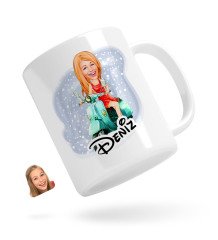 Kişiye Özel Kadın Karikatürlü Beyaz Kupa Bardak-24