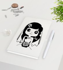 Kişiye Özel Sevgililer Günü Beyaz Defter Kalem Seti-97
