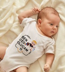 BK Kids Ceo Olucam Tasarımlı Beyaz Bebek Body Zıbın-1