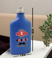 BK Gift Kişiye Özel İsimli Baba Temalı Mavi Tasarım Cam Şişede 200 ml Kolonya-6, Babaya Hediye, Babalar Günü Hediyeleri, Hediyelik Baskılı Kolonya