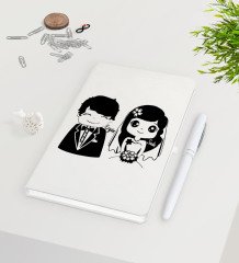 Kişiye Özel Sevgililer Günü Beyaz Defter Kalem Seti-98