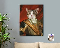 Kişiye Özel Evcil Dost Rönesans Tasarımlı Kanvas Tablo 50x70cm-5