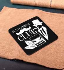 BK Gift Gentlemen's Tasarımlı Ahşap Bardak Altlığı ve 6’lı Granit Viski Taşı Hediye Seti - Model 1