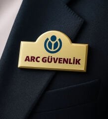 BK Gift Kişiye Özel Lüks Kubbeli Gold Renk Metal Yaka İsimliği (5 Adet), Firmalara Özel Yaka İsimliği