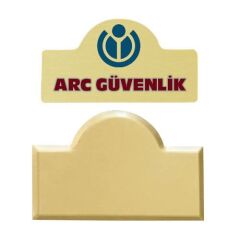 BK Gift Kişiye Özel Lüks Kubbeli Gold Renk Metal Yaka İsimliği (5 Adet), Firmalara Özel Yaka İsimliği