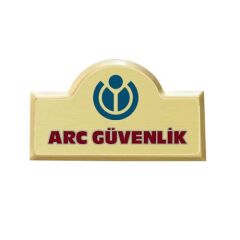 BK Gift Kişiye Özel Lüks Kubbeli Gold Renk Metal Yaka İsimliği (5 Adet), Firmalara Özel Yaka İsimliği