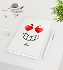 Kişiye Özel Sevgililer Günü Beyaz Defter Kalem Seti-101