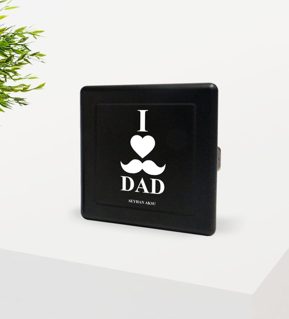 Kişiye Özel Babamı Seviyorum Tasarımlı Siyah Metal Sigara Tabakası-2