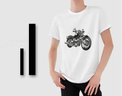 BK Gift Motorsiklet Tasarımlı Erkek Beyaz T-shirt -12, Arkadaşa Hediye, Doğum Günü Hediyesi, Sevgili Hediyesi