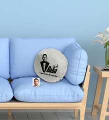 Kişiye Özel Baba Godfather Silüet Yuvarlak Dekoratif Kırlent Yastık-6