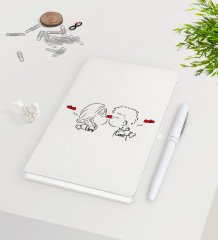 Kişiye Özel Sevgililer Günü Beyaz Defter Kalem Seti-103