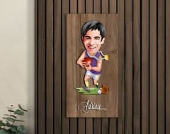 BK Gift Kişiye Özel Amerikan Futbolcusu Karikatürlü Kabartma Figürlü Ahşap Tablo-11,  Arkadaşa Hediye, Sevgiliye Hediye, Duvar Dekoru