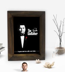 Kişiye Özel Godfather Baba Silüet Tasarımlı Dekoratif Doğal Masif Ahşap Çerçeve 15x20cm-3