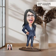BK Gift Kişiye Özel Boss Anne Karikatürlü Büyük Boy Ahşap Biblo-4 Arkadaşa Hediye , Sevgiliye Hediye, Kişiye Özel Biblolar