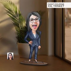 BK Gift Kişiye Özel Boss Anne Karikatürlü Büyük Boy Ahşap Biblo-4 Arkadaşa Hediye , Sevgiliye Hediye, Kişiye Özel Biblolar
