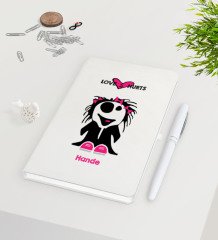 Kişiye Özel Sevgililer Günü Beyaz Defter Kalem Seti-104