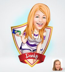 Kişiye Özel İsimli Kadın Tasarımlı Dijital Karikatür-36