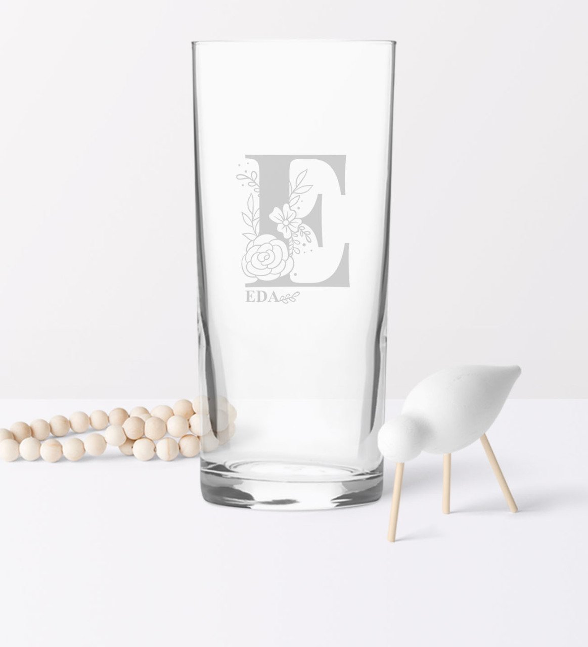 Kişiye Özel E Baş Harfli ve İsimli Rakı Bardağı
