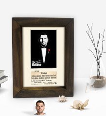 Kişiye Özel Godfather Baba Silüet Tasarımlı Dekoratif Doğal Masif Ahşap Çerçeve 15x20cm-5