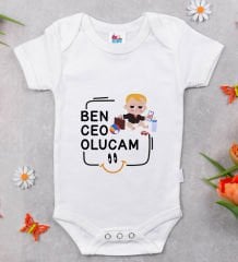 BK Kids Ceo Olucam Tasarımlı Beyaz Bebek Body Zıbın-2