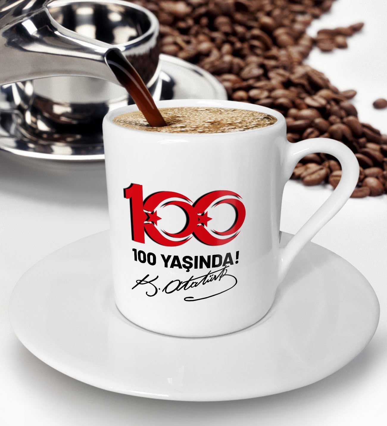 BK Gift 29 Ekim Temalı Türk Kahvesi Fincanı-7, Arkadaşa Hediye , 29 Ekim Hediyesi, 100.Yıl Hediyesi