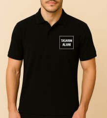 BK Gift Kişiye Özel Logolu Siyah Polo Yaka Tişört-1, Firma T-shirt, Logolu T-shirt, Sevgiliye Hediye,