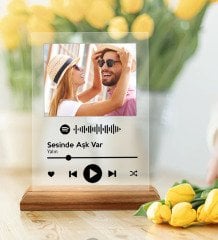 Kişiye Özel Fotoğraflı Spotify Barkodlu Plak -2