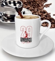 BK Gift 29 Ekim Temalı Türk Kahvesi Fincanı-8, Arkadaşa Hediye , 29 Ekim Hediyesi, 100.Yıl Hediyesi