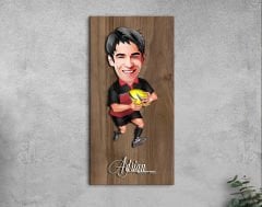 BK Gift Kişiye Özel Amerikan Futbolcusu Karikatürlü Kabartma Figürlü Ahşap Tablo-14, Arkadaşa Hediye, Sevgiliye Hediye, Duvar Dekoru