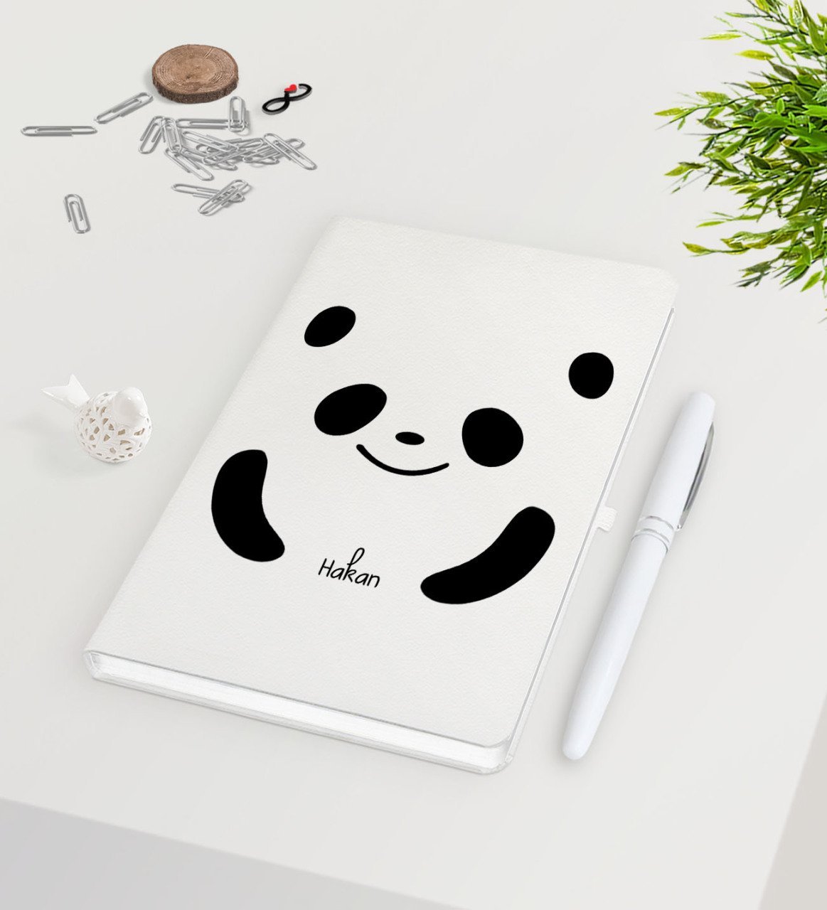 Kişiye Özel Sevgililer Günü Beyaz Defter Kalem Seti-107