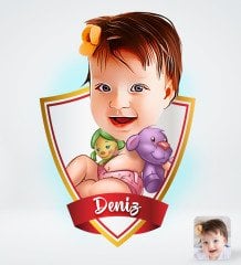 Kişiye Özel İsimli Bebek Tasarımlı Dijital Karikatür-2