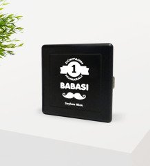 Kişiye Özel Dünyanın 1 Numaralı Babası Tasarımlı Siyah Metal Sigara Tabakası-1