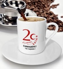 BK Gift 29 Ekim Temalı Türk Kahvesi Fincanı-10, Arkadaşa Hediye , 29 Ekim Hediyesi, 100.Yıl Hediyesi