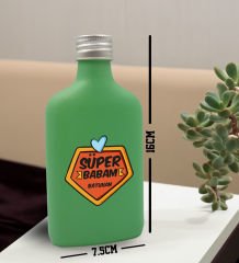 BK Gift Kişiye Özel İsimli Baba Temalı Yeşil Tasarım Cam Şişede 200 ml Kolonya-2, Babaya Hediye, Babalar Günü Hediyeleri, Hediyelik Baskılı Kolonya