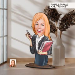 BK Gift Kişiye Özel Boss Anne Karikatürlü Büyük Boy Ahşap Biblo-8 Arkadaşa Hediye , Sevgiliye Hediye, Kişiye Özel Biblolar