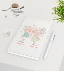 Kişiye Özel Sevgililer Günü Beyaz Defter Kalem Seti-108