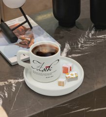 Kişiye Özel Mânâ Aşık Tasarımlı Sunum Tabaklı Türk Kahvesi Fincanı Model 1