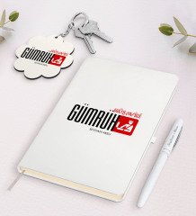 Kişiye Özel Gümrük Müşaviri Beyaz Defter Kalem Ve Anahtarlık Hediye Seti