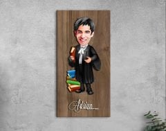 BK Gift Kişiye Özel Avukat Karikatürlü Kabartma Figürlü Ahşap Tablo-7, Arkadaşa Hediye, Sevgiliye Hediye, Duvar Dekoru