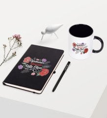 Kişiye Özel Öğretmenler Gününüz Kutlu Olsun Temalı Siyah Defter Kalem Kupa Seti - 5
