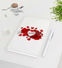 Kişiye Özel Sevgililer Günü Beyaz Defter Kalem Seti-110