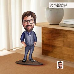 BK Gift Kişiye Özel Boss Baba Karikatürlü Büyük Boy Ahşap Biblo-2 Arkadaşa Hediye , Sevgiliye Hediye, Kişiye Özel Biblolar