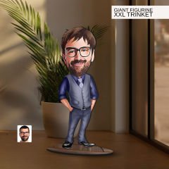 BK Gift Kişiye Özel Boss Baba Karikatürlü Büyük Boy Ahşap Biblo-2 Arkadaşa Hediye , Sevgiliye Hediye, Kişiye Özel Biblolar