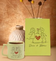 BK Gift Kişiye Özel Sevgili İsimli Sarı Sert Kapaklı Defter ve Middle Kupa Seti, Arkadaşa Hediye, Yeni İş Hediyesi, Doğum Günü Hediyesi-1