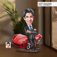 BK Gift Kişiye Özel Boss Baba Karikatürlü Büyük Boy Ahşap Biblo-3 Arkadaşa Hediye , Sevgiliye Hediye, Kişiye Özel Biblolar