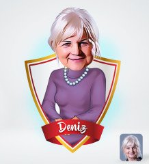 Kişiye Özel İsimli Büyükanne Tasarımlı Dijital Karikatür-1