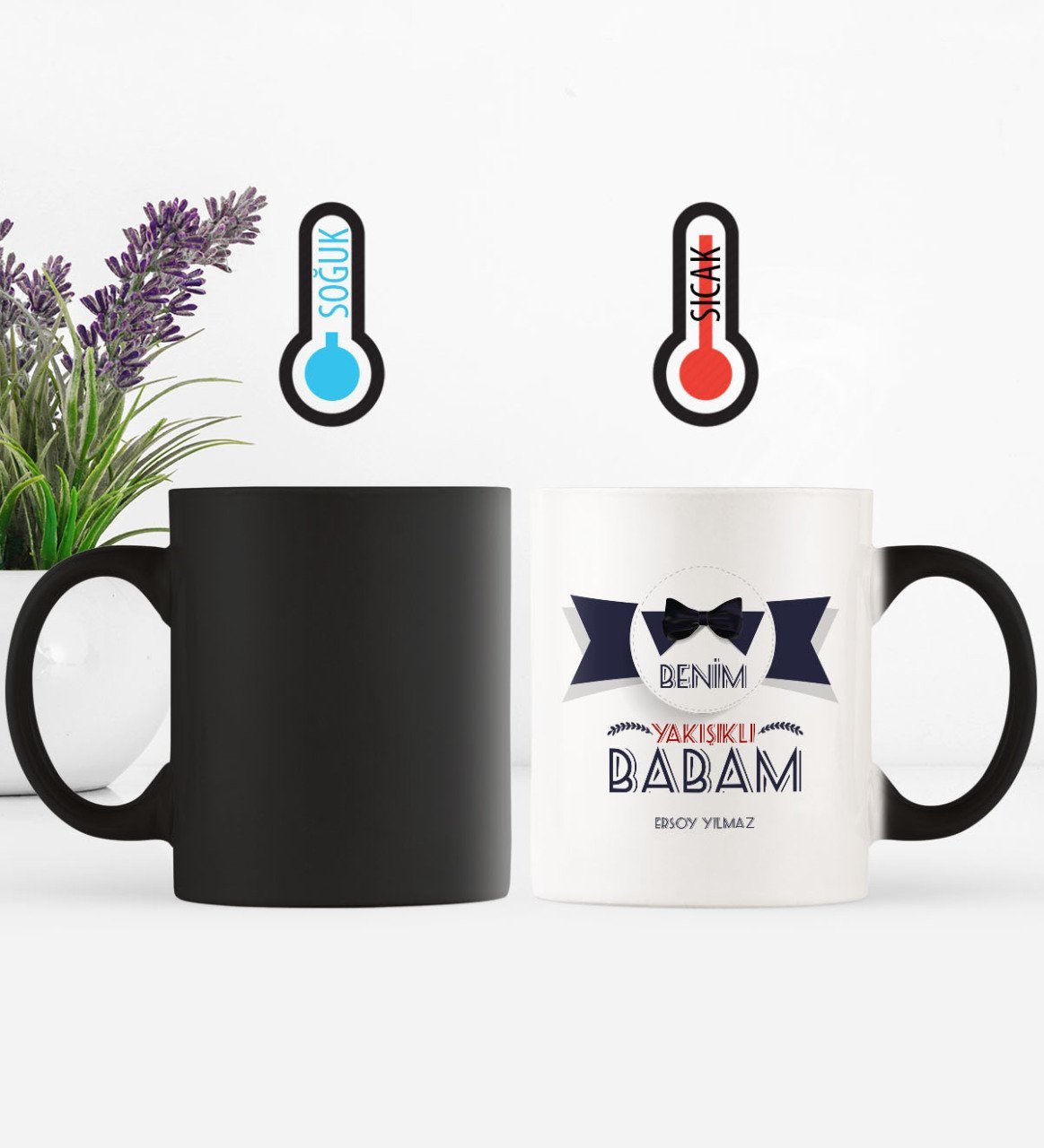 Babalar Gününe Özel Benim Yakışıklı Babam Sihirli Kupa Bardak - 1