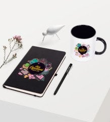 Kişiye Özel Sınıf Öğretmeni Temalı Siyah Defter Kalem Kupa Seti - 4