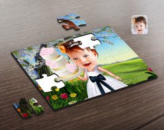 Kişiye Özel Çocuk Doğum Günü Karikatürlü Ahşap Puzzle-2